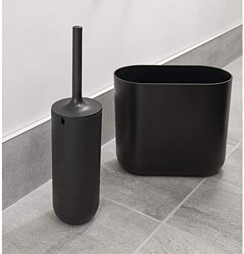 iDesign - 29567 Matte Black Toilet Brush and Holder Set