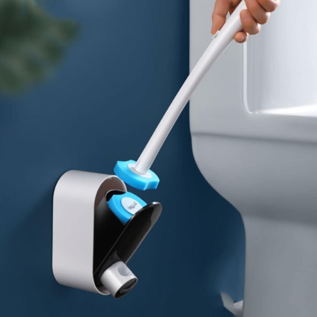 Disposable Toilet Brush with Replaceable Head Black
