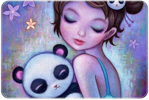 RSMYX Panda Girl Bath Rug 24x16 Non-Slip Door Mat