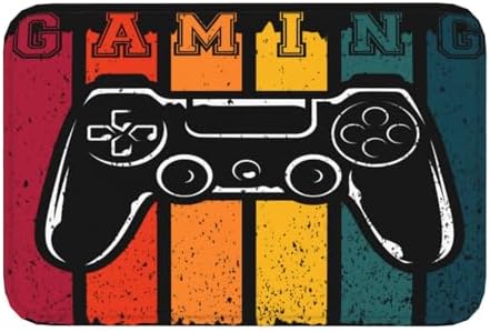Gaming Retro Bath Mat Non-Slip Microfiber 24x16 1