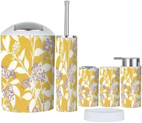 Boho Style 6 Piece Bathroom Accessories Set