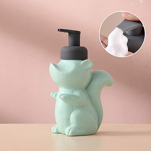 Sage Green Squirrel Ceramic Soap Dispenser with Pump