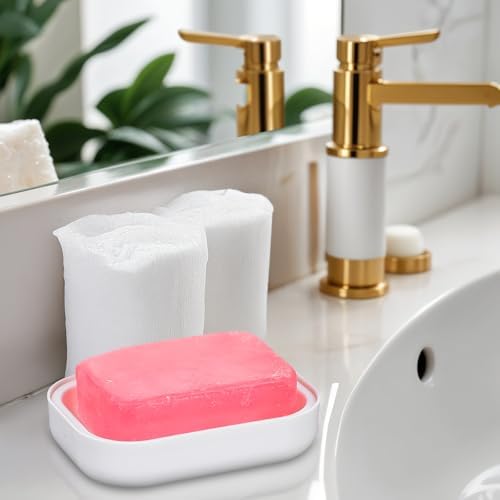 Ptwola 2 Pcs Double Layer Soap Holder for Bathroom Gym Travel