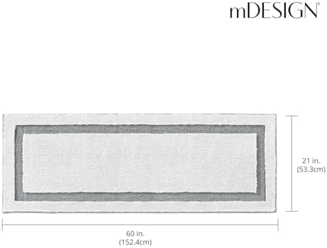 mDesign Hydra Bath Rug - Non-Skid Extra Long Machine Washable