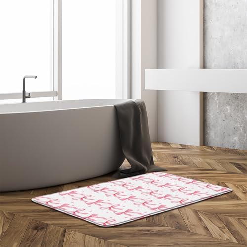AEMBEE Pink Bow Bath Mat 178x295 Inch