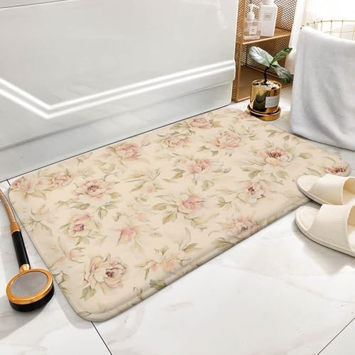 Absorbent Soft Flower Bath Mat 16x24