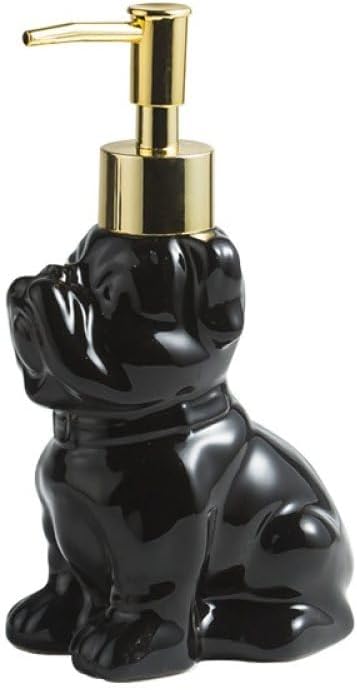 Cute Shar-Pei Dog Soap Dispenser Ceramic 280ml Black