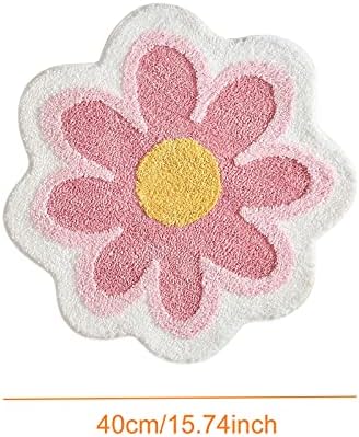Cute Daisy Bath Mat Rug - Non Slip Absorbent Washable Blue