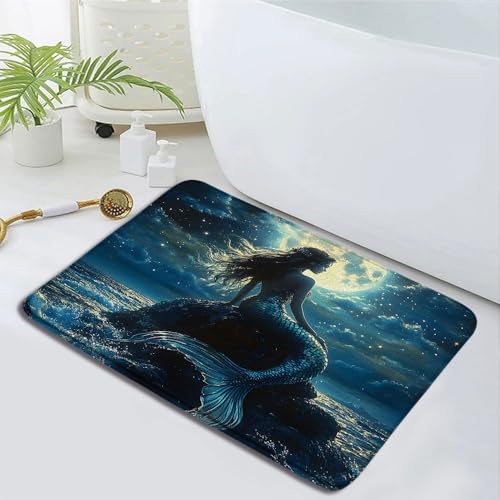 Nautical Mermaid Bath Rug 16x24 Inch