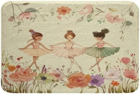 Ballet Girl Bath Mat Cute Ballerinas 16x24 Inch Decor Rug