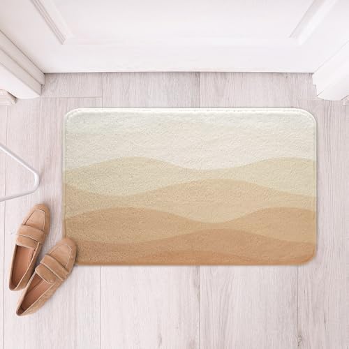 RezsoyeN Girls Bath Mat 16x24 Yellow Ombre Wave Rugs