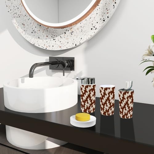 Boho Cow Leather Bathroom Accessory Set 6 Piece