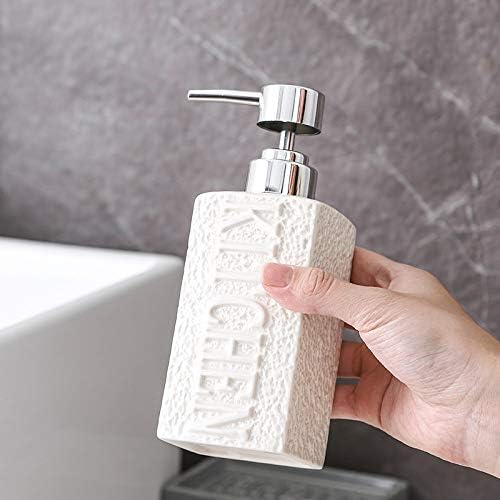 SAFWE White Ceramic Liquid Soap Dispenser with Pump