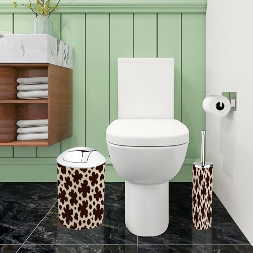 Boho Cow Skin Bathroom Accessory Set 6 Piece 1