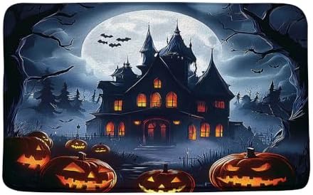 Halloween Castle Bath Mat 16x24 Inch Non-Slip