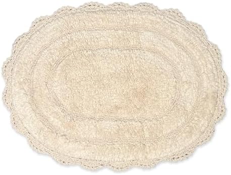 Chardin home Ivory Crochet Bathrug 17x24 Inch