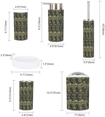 Boho Abstract Bathroom Accessory Set 6 Piece