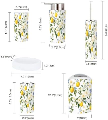 Boho Peony Bathroom Accessory Set 6 Piece
