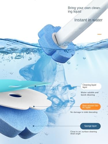 KAHIOE Automatic Toilet Brush with 24PCS Refills and Holder