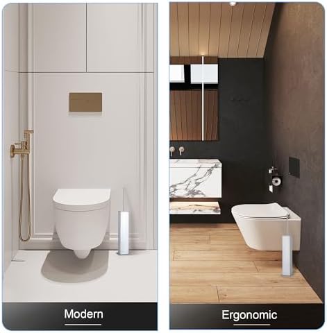 BVL Chrome Toilet Brush with Holder Set