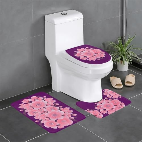 Custom Bath Mat Set 3 Pieces Seagreen Non-Slip Rugs