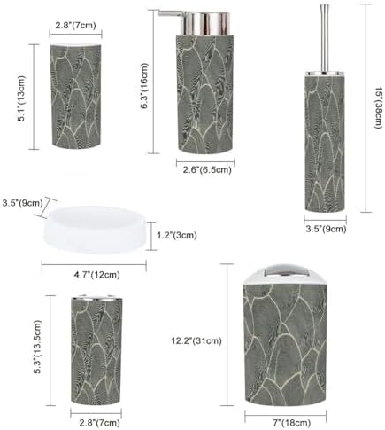 Boho Bathroom Accessory Set 6 Piece 1
