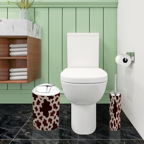 Boho Cow Skin Bathroom Accessory Set 6 Piece