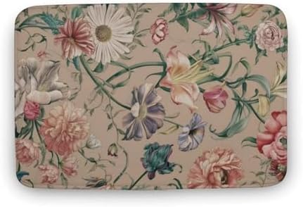 Washable Flower Bath Rug 16x24 Non-Slip Mat