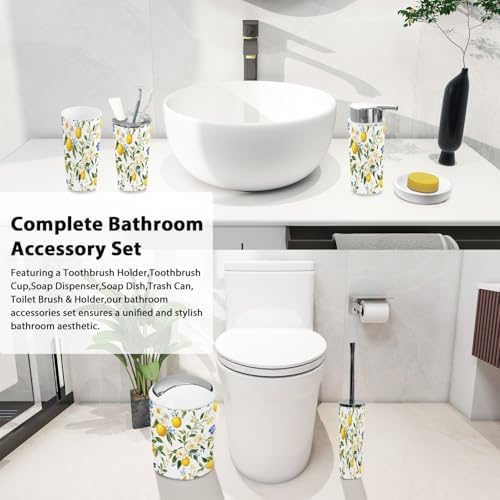 Boho Peony Bathroom Accessory Set 6 Piece