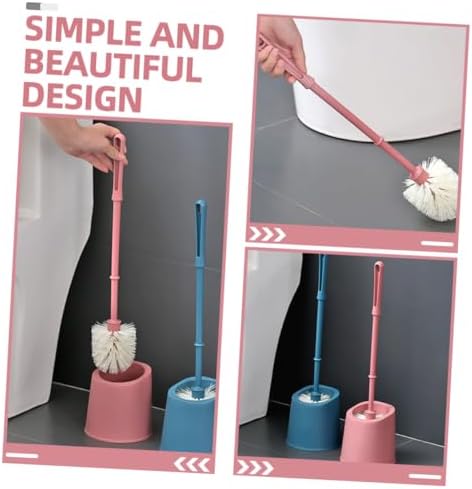 Beavorty 1set Bathroom Brush Cleaning Tool Holder with Long Handle Soft Bristle