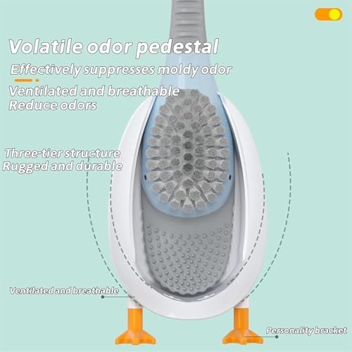 Duck Shape Space-Saving Toilet Brush Set