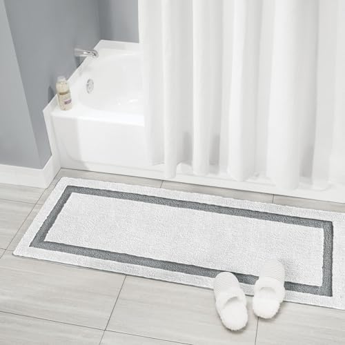 mDesign Hydra Bath Rug - Non-Skid Extra Long Machine Washable
