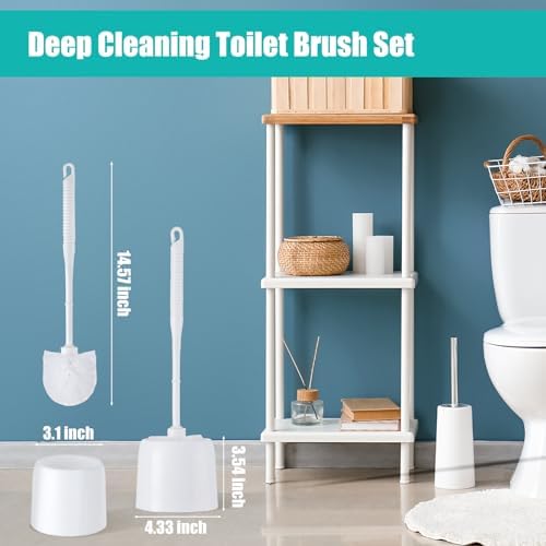 Roshtia 24-Piece Toilet Brush Set with Holder and Caddy