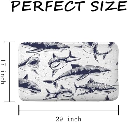 iTapnoom Shark Bath Rug Mat - Navy Blue 17x29 Inch