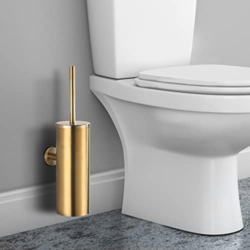 Wall-Mounted Toilet Brush with Replaceable Head and Holder