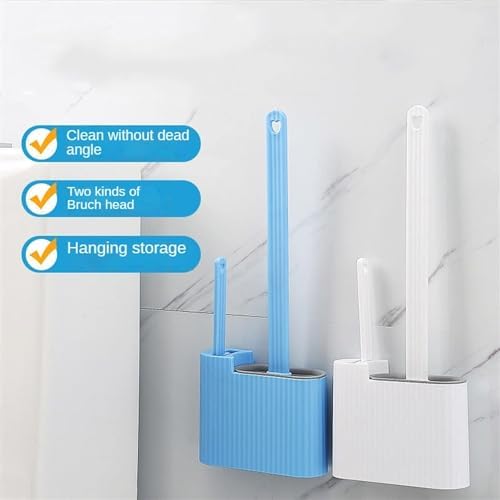 Stylish Toilet Brush with Holder Set - Green