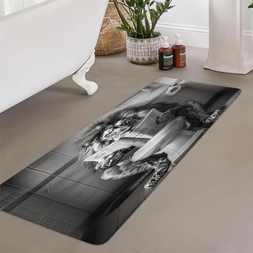 JAWO Funny Cool Lion Bath Mat Non Slip Rugs