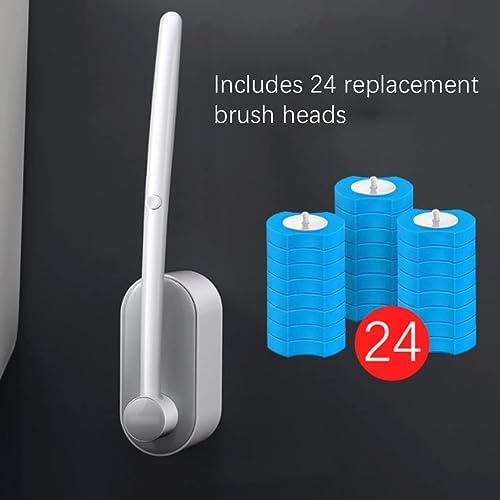 Disposable Toilet Brush with Replaceable Head Black