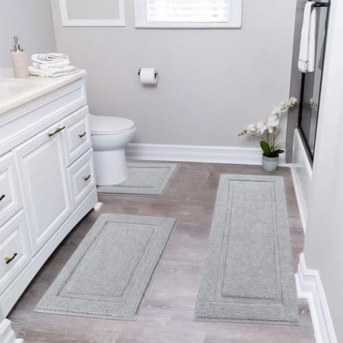 SHACOS Bath Rug Set of 3 Ultra Soft Non Slip Microfiber