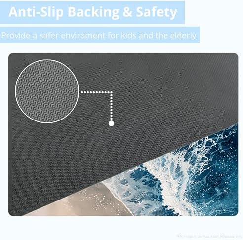 Palettease Bathroom Mat Rug with Ocean Sea Wave Pattern 17x24 in