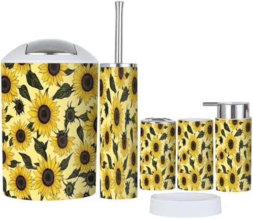 Boho Graphic Bathroom Accessory Set 6 Piece