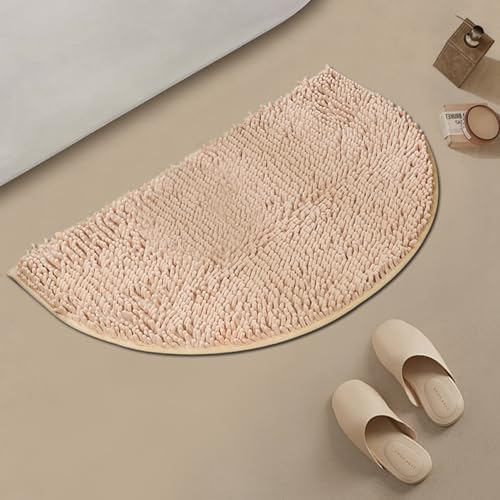 ZuTKekon Half Round Bath Rug Thick Chenille Non-Slip Mat
