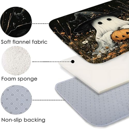 Halloween Ghost Bath Mat 16x24 Inch Spooky Design