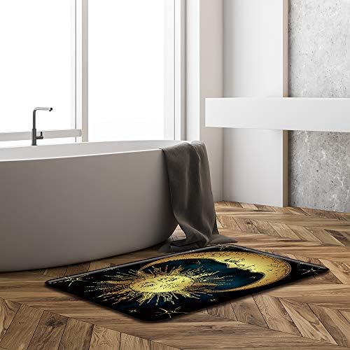 Sunhe Microfiber Memory Foam Bath Mat with Sun Moon Stars Design