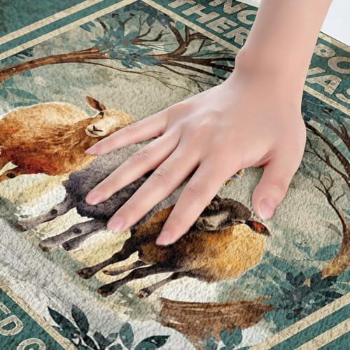 Kids Cute Goat Bath Rug Farmhouse Design