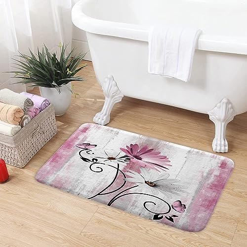 VeiVian Farmhouse Bath Mat 16X24IN Soft Non-Slip