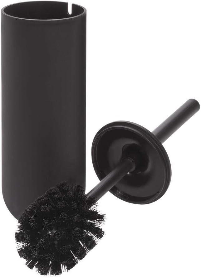 iDesign - 29567 Matte Black Toilet Brush and Holder Set