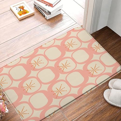 GCTNBJL Atomic Pink Geometric Bath Mat 16x24 Inch