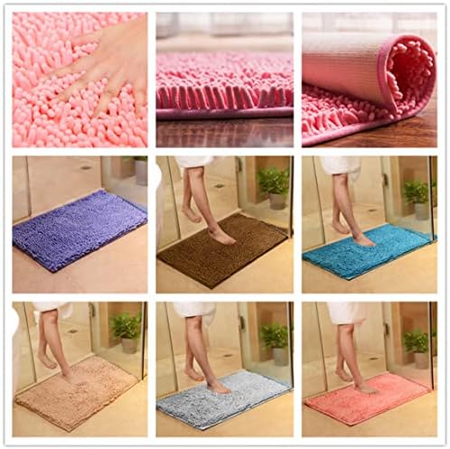 JAIJY Blue Rectangle Chenille Bath Rug 1