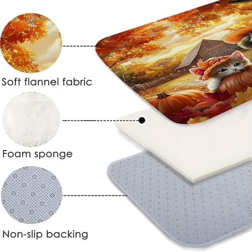 Autumn Farm Animal Bath Mat - Non Slip Durable Waterproof